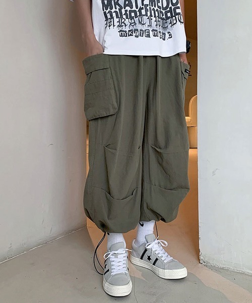 CORPUS TOKYO(コーパス トーキョー)の「Lazy Tokyo ワイドイージーカーゴパンツ(カーゴパンツ・メンズ・ブラック/ホワイト/カーキ・4/1/2/3)」の12枚目の写真