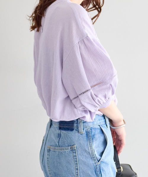 DISCOAT(ディスコート)の「【夏まで着れる◎】2WAYレースモチーフヨウリュウブラウス5分袖《WEB限定》(シャツ/ブラウス・レディース・ブラック/パープル/オフホワイト/グレイッシュベージュ・FREE)」の21枚目の写真