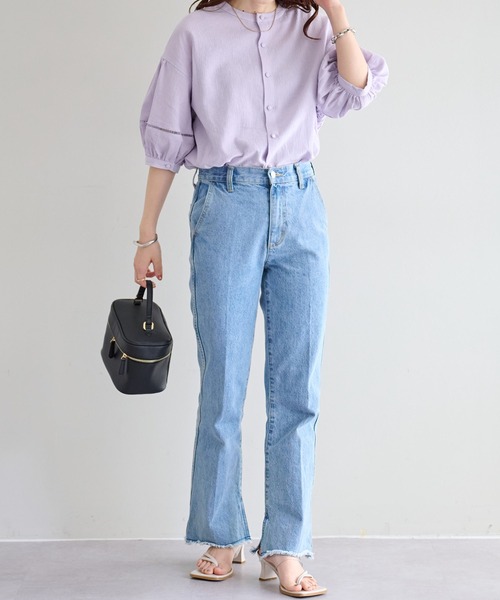 DISCOAT(ディスコート)の「【夏まで着れる◎】2WAYレースモチーフヨウリュウブラウス5分袖《WEB限定》(シャツ/ブラウス・レディース・ブラック/パープル/オフホワイト/グレイッシュベージュ・FREE)」の22枚目の写真