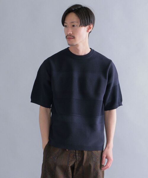 SHIPS（シップス）の「SHIPS: japan quality AMOSSA(R) リンクス ニットTシャツ（Tシャツ/カットソー・メンズ・ブラック/ベージュ/ミント/ネイビー・SMALL/MEDIUM/LARGE/X-LARGE）」の19枚目の写真