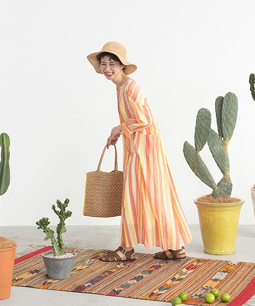 studio CLIP（スタディオクリップ）の「【kazumiさんコラボ】世界のトリップクローゼット かごバッグ（トートバッグ・レディース・イエロー/ブラック/ピンク・FREE）」の8枚目の写真