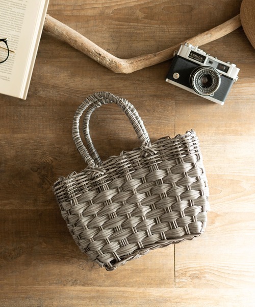  MAKE UP（メイクアップ）の「MAKE UP 軽量PEミニトートバックS/かごバッグ(巾着付)（トートバッグ・レディース・ダークブラウン/ベージュ/グレー/アイボリー・FREE）」の20枚目の写真