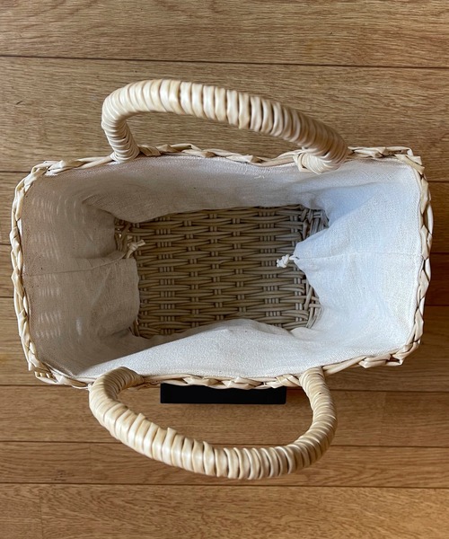  MAKE UP（メイクアップ）の「MAKE UP 軽量PEミニトートバックS/かごバッグ(巾着付)（トートバッグ・レディース・ダークブラウン/ベージュ/グレー/アイボリー・FREE）」の18枚目の写真