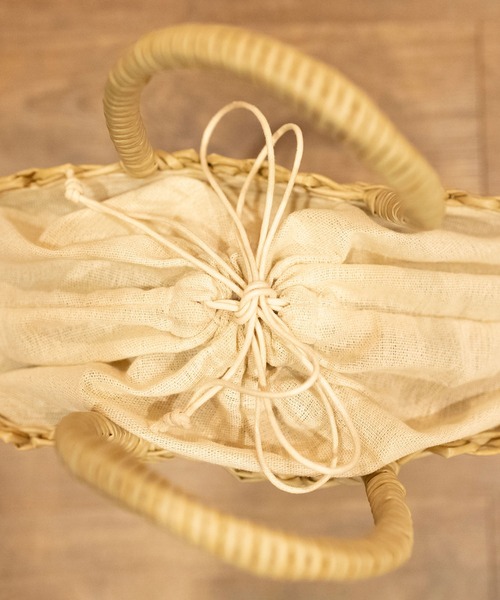  MAKE UP（メイクアップ）の「MAKE UP 軽量PEミニトートバックS/かごバッグ(巾着付)（トートバッグ・レディース・ダークブラウン/ベージュ/グレー/アイボリー・FREE）」の17枚目の写真