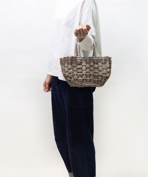  MAKE UP（メイクアップ）の「MAKE UP 軽量PEミニトートバックS/かごバッグ(巾着付)（トートバッグ・レディース・ダークブラウン/ベージュ/グレー/アイボリー・FREE）」の22枚目の写真