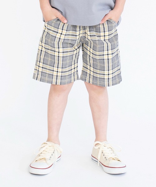 BRANSHES（ブランシェス）の「【やわらか / 綿100％】サマーソフトクロスハーフパンツ（その他パンツ・キッズ・パープル/ブラック/イエロー/サックスブルー/ピンク/グレー・120/90/100/110/130/140/150/160）」の3枚目の写真