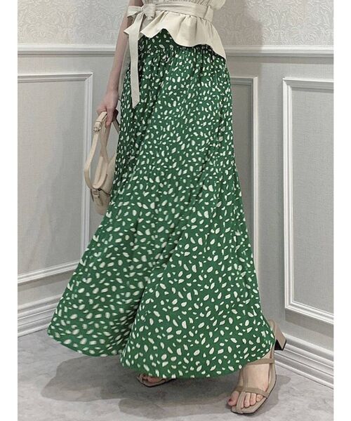 dazzlin（ダズリン）の「ランダムパターンロングスカート（スカート・レディース・オフホワイト/ブルー/グリーン・FREE）」の3枚目の写真