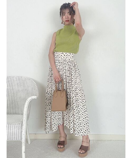 dazzlin（ダズリン）の「ランダムパターンロングスカート（スカート・レディース・オフホワイト/ブルー/グリーン・FREE）」の5枚目の写真