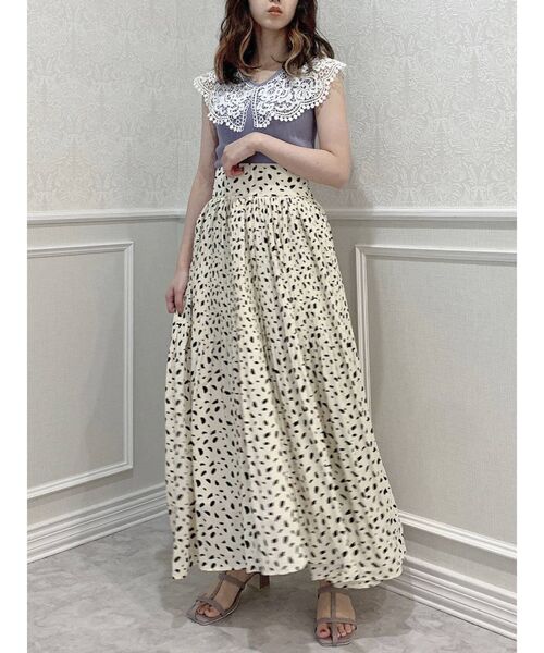 dazzlin（ダズリン）の「ランダムパターンロングスカート（スカート・レディース・オフホワイト/ブルー/グリーン・FREE）」の12枚目の写真