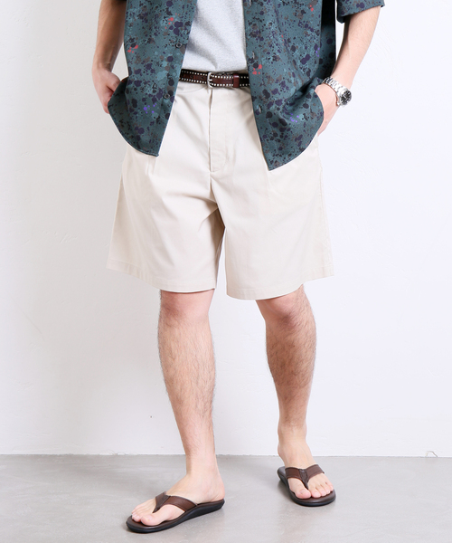 JOURNAL STANDARD(ジャーナルスタンダード)の「カラーTC OX 1タック ショーツ(その他パンツ・メンズ・クリアブラック/パープル/グリーン/オレンジ/ネイビー/ブラック/ベージュ/イエロー・MEDIUM/LARGE)」の10枚目の写真