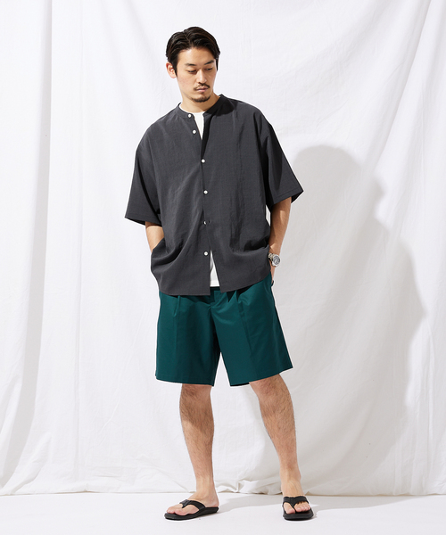 JOURNAL STANDARD(ジャーナルスタンダード)の「カラーTC OX 1タック ショーツ(その他パンツ・メンズ・クリアブラック/パープル/グリーン/オレンジ/ネイビー/ブラック/ベージュ/イエロー・MEDIUM/LARGE)」の12枚目の写真