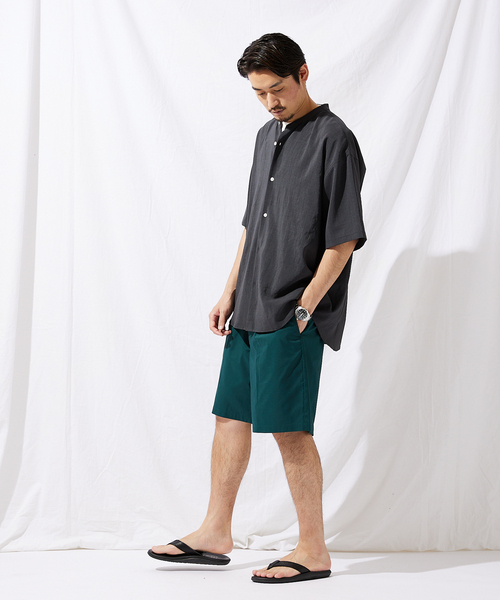 JOURNAL STANDARD(ジャーナルスタンダード)の「カラーTC OX 1タック ショーツ(その他パンツ・メンズ・クリアブラック/パープル/グリーン/オレンジ/ネイビー/ブラック/ベージュ/イエロー・MEDIUM/LARGE)」の13枚目の写真