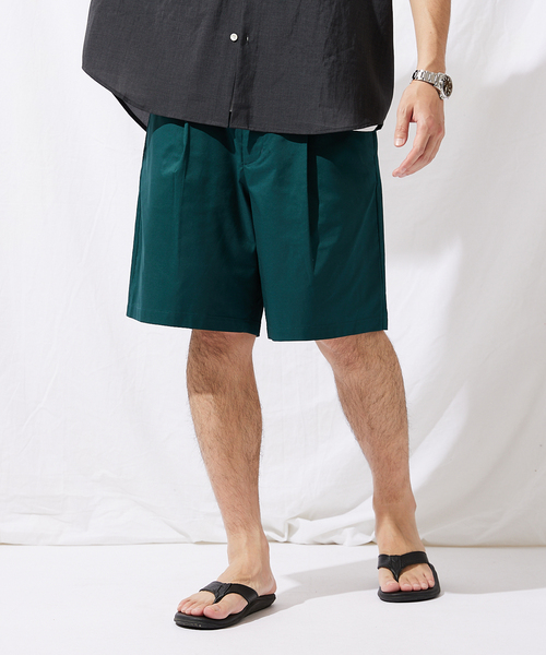 JOURNAL STANDARD(ジャーナルスタンダード)の「カラーTC OX 1タック ショーツ(その他パンツ・メンズ・クリアブラック/パープル/グリーン/オレンジ/ネイビー/ブラック/ベージュ/イエロー・MEDIUM/LARGE)」の15枚目の写真