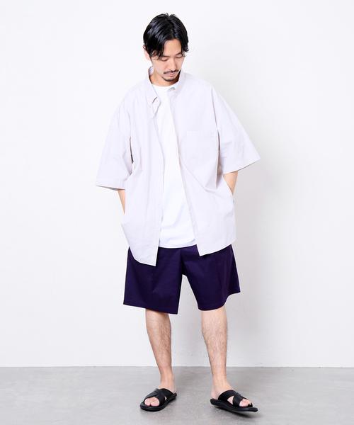 JOURNAL STANDARD(ジャーナルスタンダード)の「カラーTC OX 1タック ショーツ(その他パンツ・メンズ・クリアブラック/パープル/グリーン/オレンジ/ネイビー/ブラック/ベージュ/イエロー・MEDIUM/LARGE)」の21枚目の写真