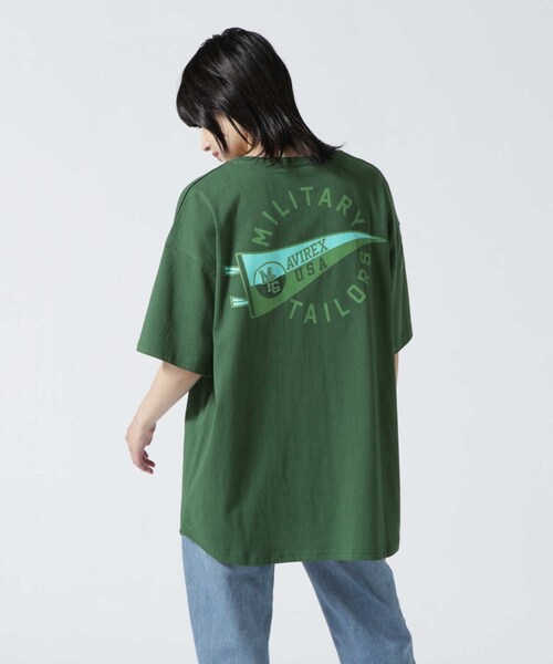 AVIREX(アヴィレックス)の「【WEB&DEPOT限定】PENNANT PRINT TUNIC ONEPIECE/ ペナントプリントチュニックワンピース(ワンピース・レディース・グリーン/アイボリー/ネイビー・FREE)」の17枚目の写真