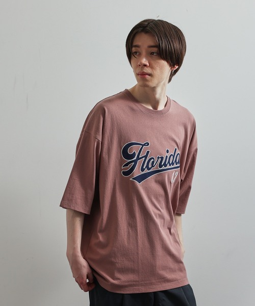 JUNRED(ジュンレッド)の「ワッペンカレッジ刺繍ルーズTシャツ(Tシャツ/カットソー・メンズ・ピンク/グリーン/ホワイト・M/L)」の9枚目の写真