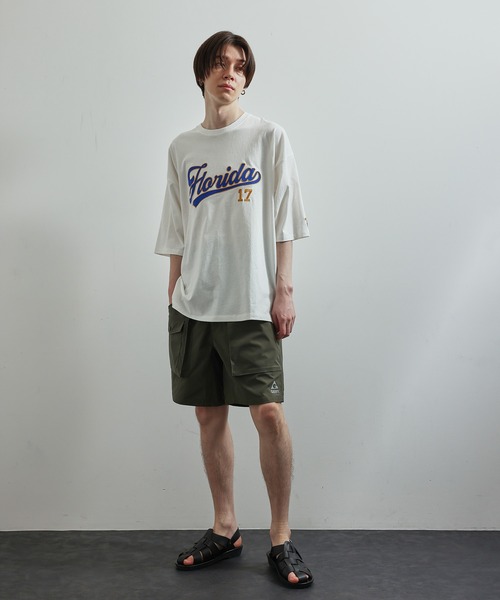 JUNRED(ジュンレッド)の「ワッペンカレッジ刺繍ルーズTシャツ(Tシャツ/カットソー・メンズ・ピンク/グリーン/ホワイト・M/L)」の10枚目の写真