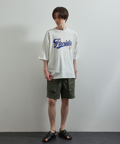 JUNRED(ジュンレッド)の「ワッペンカレッジ刺繍ルーズTシャツ(Tシャツ/カットソー・メンズ・ピンク/グリーン/ホワイト・M/L)」の11枚目の写真