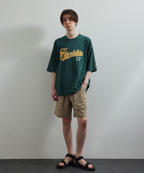 JUNRED(ジュンレッド)の「ワッペンカレッジ刺繍ルーズTシャツ(Tシャツ/カットソー・メンズ・ピンク/グリーン/ホワイト・M/L)」の12枚目の写真
