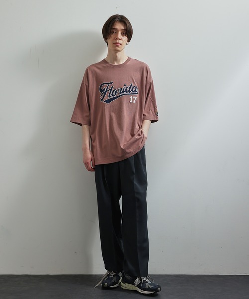 JUNRED(ジュンレッド)の「ワッペンカレッジ刺繍ルーズTシャツ(Tシャツ/カットソー・メンズ・ピンク/グリーン/ホワイト・M/L)」の14枚目の写真