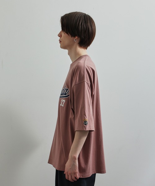JUNRED(ジュンレッド)の「ワッペンカレッジ刺繍ルーズTシャツ(Tシャツ/カットソー・メンズ・ピンク/グリーン/ホワイト・M/L)」の16枚目の写真