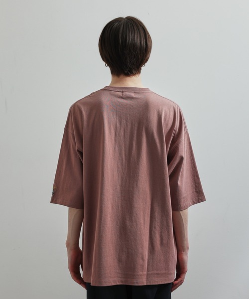 JUNRED(ジュンレッド)の「ワッペンカレッジ刺繍ルーズTシャツ(Tシャツ/カットソー・メンズ・ピンク/グリーン/ホワイト・M/L)」の17枚目の写真