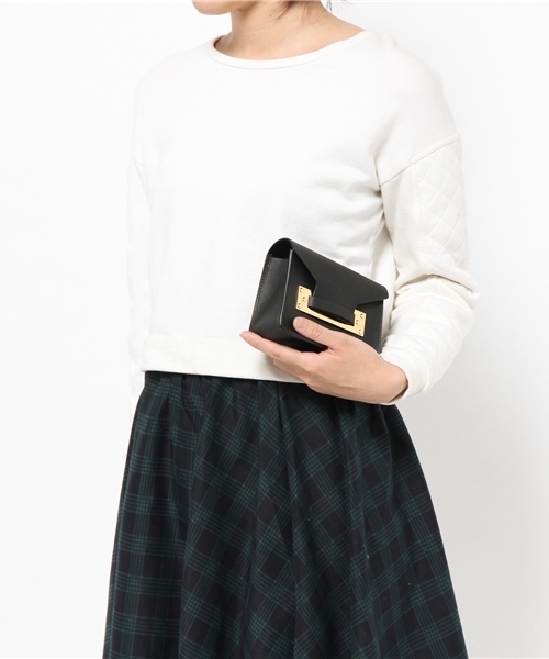 Sophie Hulme(ソフィーヒュルム)の「SOPHIE HULME ナノエンベロープショルダーバック(ショルダーバッグ・レディース・ブラック/ライトピンク/エンジ・FREE)」の5枚目の写真