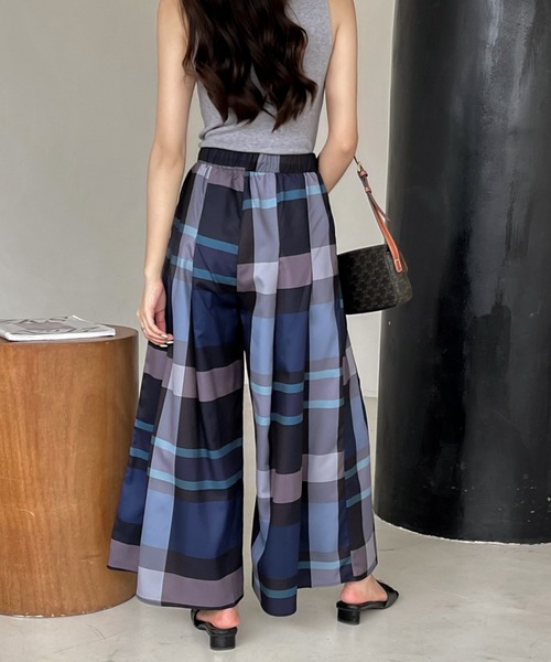 plage 完売 大人気即完売品 Plage チェックスーパーハイウエストワイド  