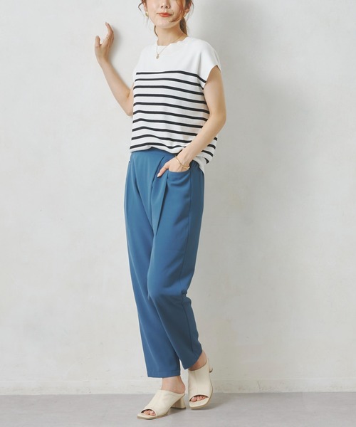 Chez toi(シェトワ)の「カシュクールテーパードパンツ(その他パンツ・レディース・ブラック/ピンク/ブルー/グリーン・FREE)」の6枚目の写真