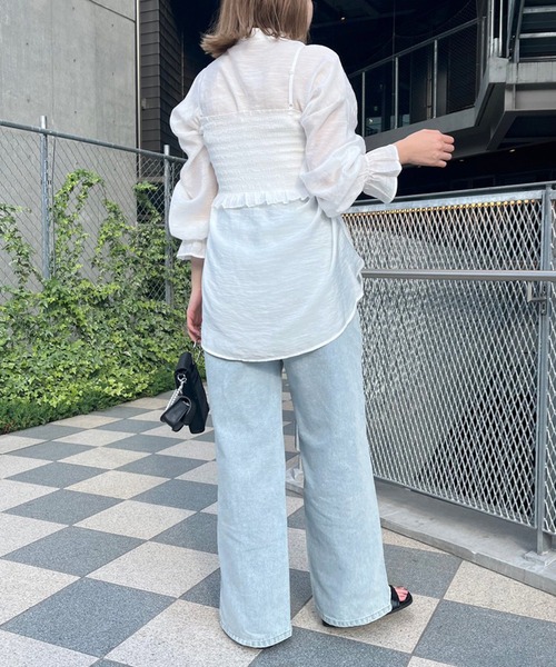 OLIVE des OLIVE（オリーブデオリーブ）の「シアシャツセット（シャツ/ブラウス・レディース・オフホワイト/ピンク/オレンジ/ライトグレー/ラベンダー・FREE）」の20枚目の写真