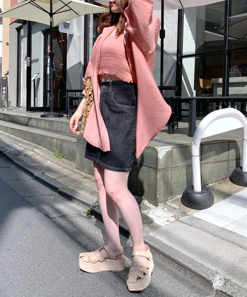 OLIVE des OLIVE（オリーブデオリーブ）の「シアシャツセット（シャツ/ブラウス・レディース・オフホワイト/ピンク/オレンジ/ライトグレー/ラベンダー・FREE）」の22枚目の写真