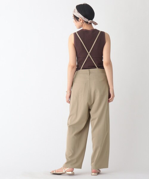 OPAQUE.CLIP（オペークドットクリップ）の「◆ストレッチツイル サロペット【WEB限定サイズ】（サロペット/オーバーオール・レディース・ブラック/サンドベージュ・36/38/40）」の6枚目の写真