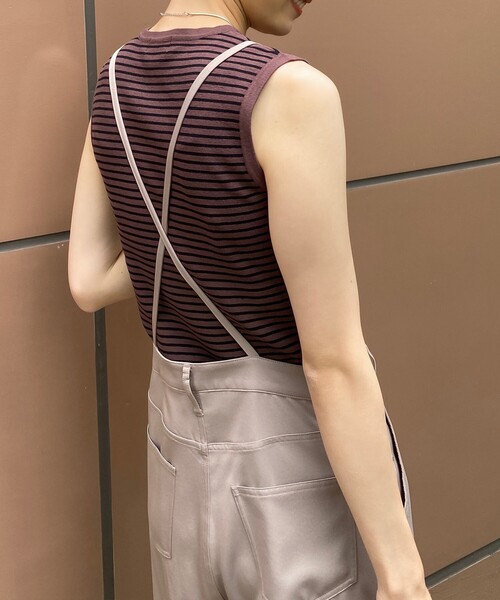 OPAQUE.CLIP（オペークドットクリップ）の「◆ストレッチツイル サロペット【WEB限定サイズ】（サロペット/オーバーオール・レディース・ブラック/サンドベージュ・36/38/40）」の15枚目の写真