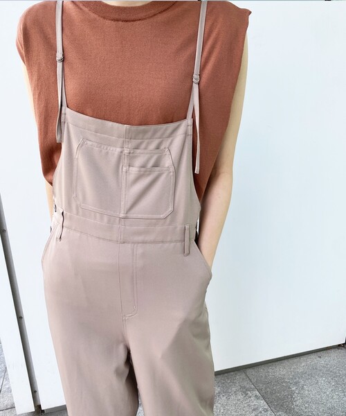 OPAQUE.CLIP（オペークドットクリップ）の「◆ストレッチツイル サロペット【WEB限定サイズ】（サロペット/オーバーオール・レディース・ブラック/サンドベージュ・36/38/40）」の14枚目の写真