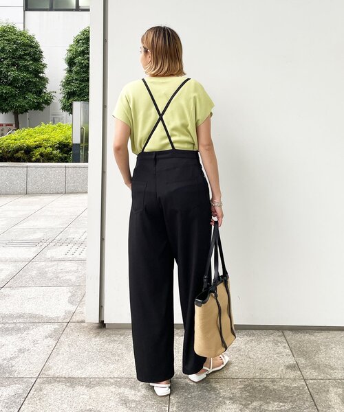 OPAQUE.CLIP（オペークドットクリップ）の「◆ストレッチツイル サロペット【WEB限定サイズ】（サロペット/オーバーオール・レディース・ブラック/サンドベージュ・36/38/40）」の21枚目の写真