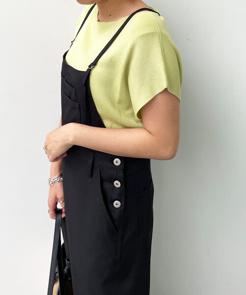 OPAQUE.CLIP（オペークドットクリップ）の「◆ストレッチツイル サロペット【WEB限定サイズ】（サロペット/オーバーオール・レディース・ブラック/サンドベージュ・36/38/40）」の22枚目の写真