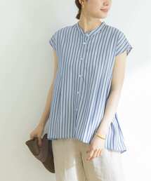 ストライプタックブラウス