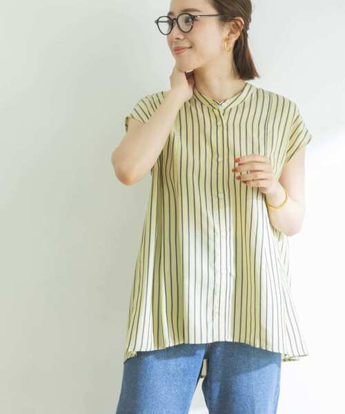 URBAN RESEARCH（アーバンリサーチ）の「ストライプタックブラウス（シャツ/ブラウス・レディース・イエロー/グリーン系その他/ブルー系その他・FREE）」の12枚目の写真