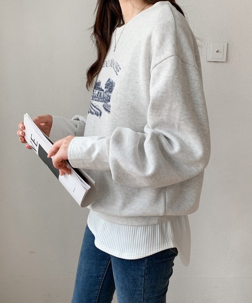 ABITOKYO(アビトーキョー)の「異素材ロングスリーブ切替リブカットソー(Tシャツ/カットソー・レディース・ホワイト/ブラック・M/L)」の12枚目の写真