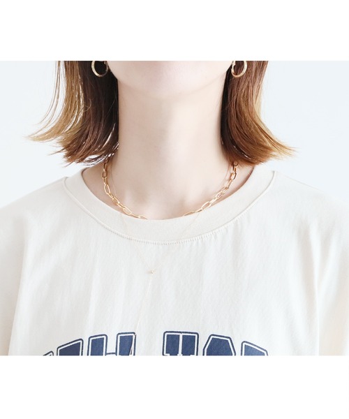 reca（レカ）の「カレッジロゴオーバーサイズTシャツ（Tシャツ/カットソー・レディース・ベージュ/ネイビー/グレー・FREE）」の14枚目の写真