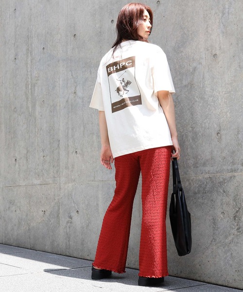 HONEYSUCKLE ROSE(ハニーサックルローズ)の「【HONEYSUCKLE ROSE】セミフレアイージーパンツ(その他パンツ・レディース・ダークグレー/レンガ/ベージュ・L/M)」の8枚目の写真