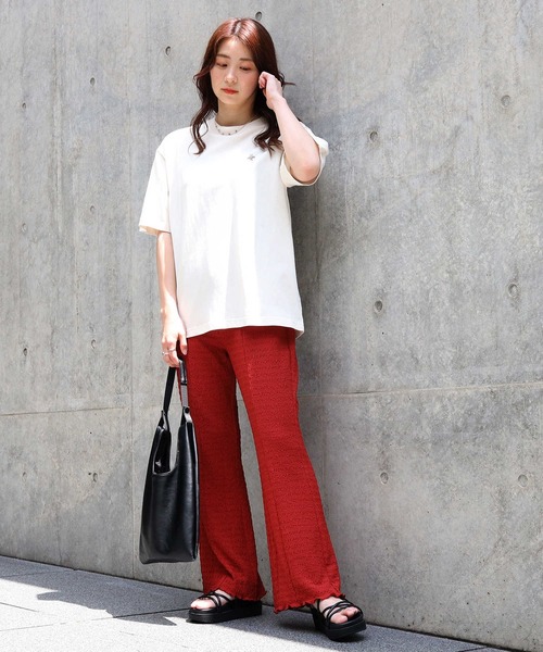 HONEYSUCKLE ROSE(ハニーサックルローズ)の「【HONEYSUCKLE ROSE】セミフレアイージーパンツ(その他パンツ・レディース・ダークグレー/レンガ/ベージュ・L/M)」の9枚目の写真