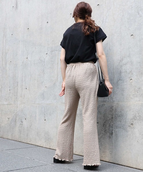 HONEYSUCKLE ROSE(ハニーサックルローズ)の「【HONEYSUCKLE ROSE】セミフレアイージーパンツ(その他パンツ・レディース・ダークグレー/レンガ/ベージュ・L/M)」の11枚目の写真