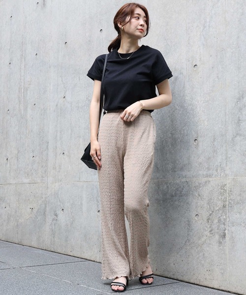 HONEYSUCKLE ROSE(ハニーサックルローズ)の「【HONEYSUCKLE ROSE】セミフレアイージーパンツ(その他パンツ・レディース・ダークグレー/レンガ/ベージュ・L/M)」の14枚目の写真