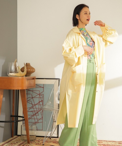 CREOLME（クレオルム）の「(CREOLME)タイプライターシャツワンピース（ワンピース・レディース・レッド/イエロー・ONE SIZE）」の3枚目の写真