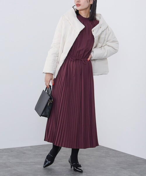 BEAMS HEART(ビームスハート)の「BEAMS HEART / ハイネック プリーツ 切替ワンピース(ワンピース・レディース・その他/グリーン系その他/オレンジ系その他/ワイン・FREE)」の13枚目の写真