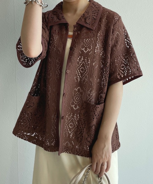 w closet（ダブルクローゼット）の「レースパイピング半袖