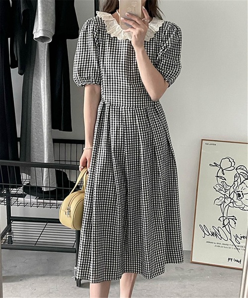 セール ギンガムチェックロングワンピース ワンピース Maison De Therese メゾン ド テレーズ のファッション通販 Zozotown