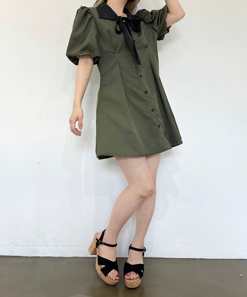 titty&Co. PETIT(ティティアンドコープティ)の「【titty&Co.PETIT】チェックタックリボンワンピース(ワンピース・レディース・グリーン・FREE)」の8枚目の写真