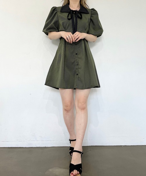 titty&Co. PETIT(ティティアンドコープティ)の「【titty&Co.PETIT】チェックタックリボンワンピース(ワンピース・レディース・グリーン・FREE)」の9枚目の写真